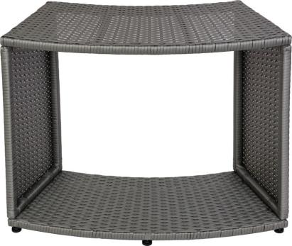 Masă suport MSpa pentru jacuzzi rotund, design ratan, 80x30x58 cm