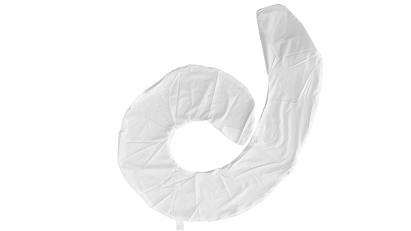 Husă adițională albă pentru pernă de corp litera C, 290x60 cm