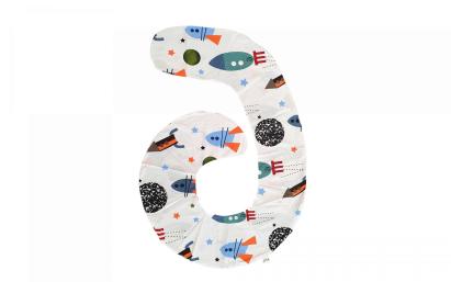 Husă adițională pentru pernă de corp pentru dormit lateral, model Rachete 290x60 cm