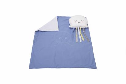 Set păturică bebe 100x110 cm cu pernă Meduza albastru SomnArt