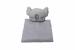 Set paturica brodata 100x110 cm si perna bebe Koala, gri/alb