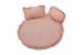 Set covoraș impermeabil cu volan și 2 perne SomnArt din in, roz