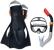 Set snorkeling Bestway Sparkle Water cu mască, tub și labe, multicolor