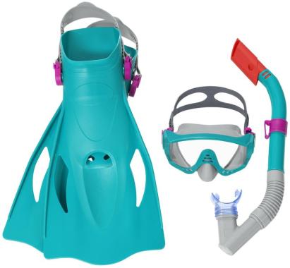 Set snorkeling Bestway Sparkle Water cu mască, tub și labe, multicolor