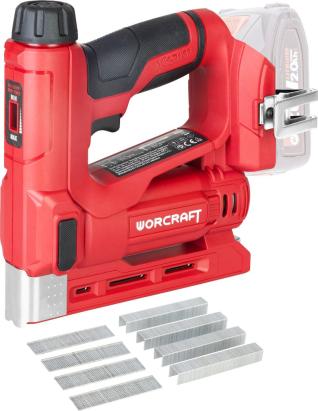 Capsator-clavator Worcraft ShareSYS 20V Li-Ion, reglaj putere, capse U si cuie T