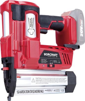 Capsator și pistol de cuie Worcraft CNS-S20LiH 20V cu LED și reglaj