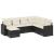 Set canapele de grădină cu perne, 7 piese, negru, poliratan GartenMobel Dekor