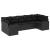 Set canapele de grădină cu perne, 7 piese, negru, poliratan GartenMobel Dekor