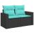 Set mobilier de grădină cu perne, 9 piese, negru, poliratan GartenMobel Dekor