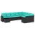 Set canapele de grădină cu perne, 10 piese, negru, poliratan GartenMobel Dekor