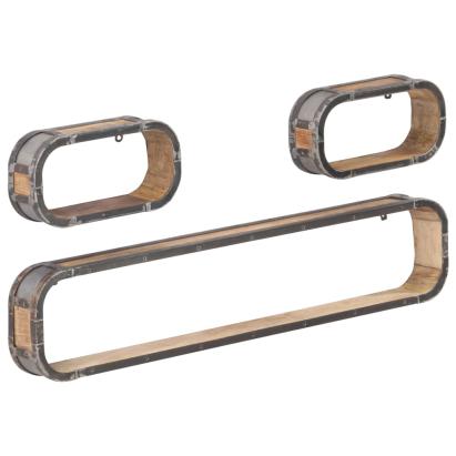 Set rafturi de perete, 3 piese, lemn masiv de mango GartenMobel Dekor