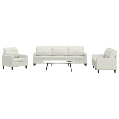 Set de canapele cu perne, 4 piese, crem, catifea GartenMobel Dekor