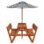 Masă de picnic pentru 4 copii, cu umbrelă, lemn masiv brad GartenMobel Dekor
