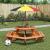 Masă picnic pentru 6 copii cu umbrelă, hexagon, lemn masiv brad GartenMobel Dekor