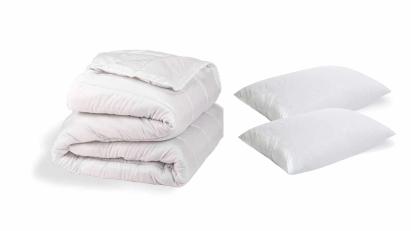 Set pilota 200x220 cm cu 2 perne 50x70 Somnart Confort, microfibra alba