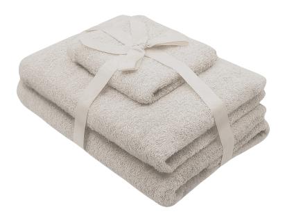 Set prosoape baie 3 piese crem 500 GSM din bumbac, SomnArt
