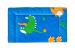 Lenjerie patut bebe SomnART Dinozauri, 3 piese, bumbac 60x120 cm