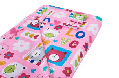 Lenjerie pătuț bebe SomnArt 3 piese bumbac 60x120, model Pisicuțe