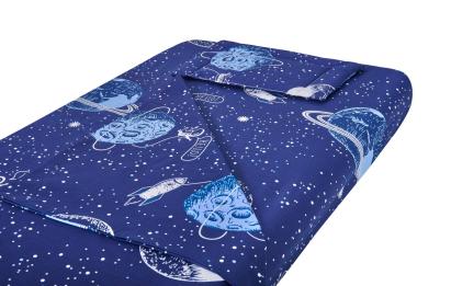 Lenjerie pentru patut bebe SomnArt 3 piese Comete Cosmos 60x120 cm