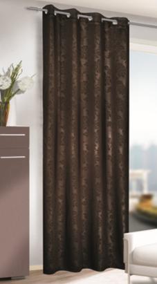 Draperie blackout maro cu inele, 135 x 245 cm, opacă și elegantă