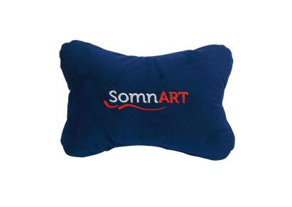 Pernă pentru tetieră auto Somnart, albastră, ergonomicǎ, 32x23 cm