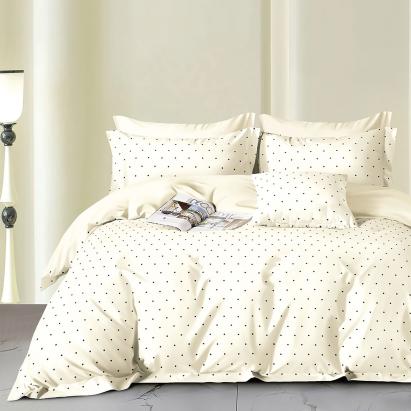 Lenjerie de pat Percale crem 4 piese, bumbac, 2PXXL, PRC191