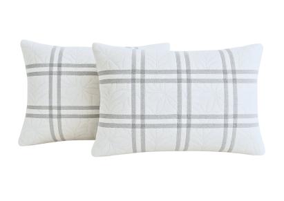 Set 2 perne 50x70 Somnart Belina Grid, microfibra lavabila, joase