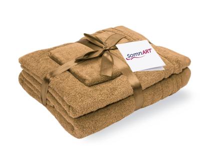 Set prosoape din bumbac Somnart 600 GSM, 3 piese, bej