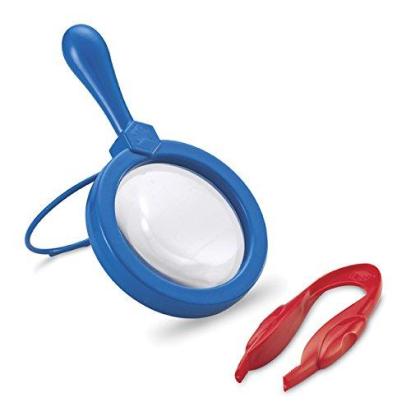 Set pentru explorat pentru copii cu lupa 4,5x si penseta educativa