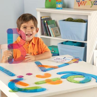 Joc educativ de construit alfabetul, 60 piese colorate