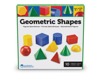 Set educativ corpuri geometrice din plastic 3D, 10 piese