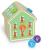Joc matematic educativ Construim căsuțe, 102 piese, 4+ ani