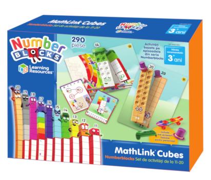 MathLink Cubes Numberblocks in romana, set activitati 11-20, 290 piese