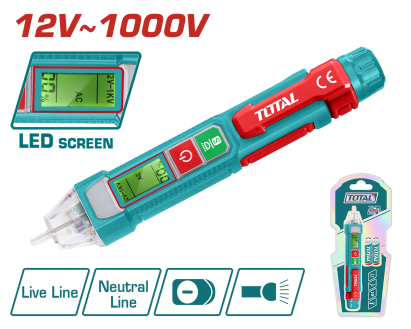 Detector de tensiune AC fara contact TOTAL 12V-1000V cu LED