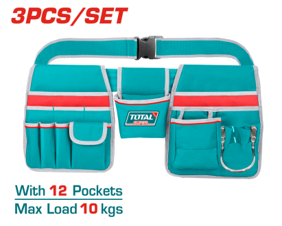 Centura pentru unelte TOTAL cu 12 buzunare si suport pentru ciocan