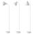 Lampadar Belfast alb reglabil din metal, design modern, 165 cm