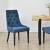 Scaun dining Chester tapitat, albastru inchis, 100x53x60 cm