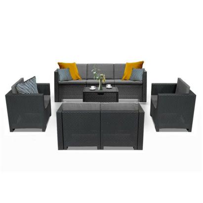 Set mobilier de grădină Leziter City Large, 7 locuri, grafit