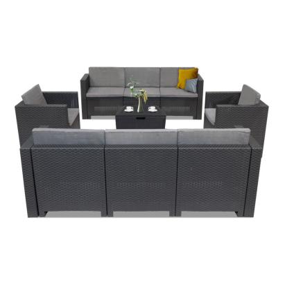 Set mobilier de grădină Leziter City Large, 8 locuri, grafit