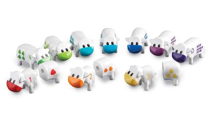 Văcuțe cu cifre pentru numărare, potrivire și motricitate fină