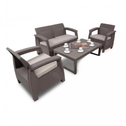 Set mobilier de grădină Curver Corfu Lyon II 4+1, cappuccino
