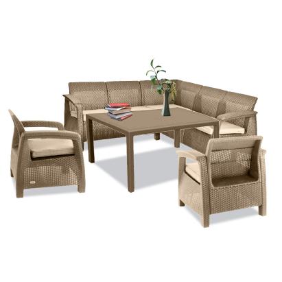 Set mobilier de grădină Curver Corfu Relax Duo cu masă, 5 locuri