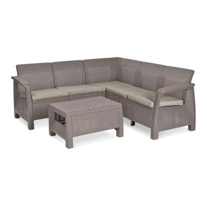 Set mobilier de grădină Curver Corfu Relax cappuccino cu perne nisip