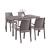 Set mobilier de grădină Leziter Indy 4+1, cappuccino, 4 scaune și masă