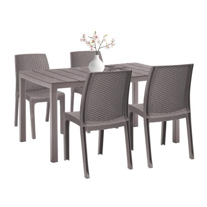 Set mobilier de grădină Leziter Laos 4+1, cappuccino, efect ratan