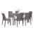 Set mobilier de grădină Leziter Laos 6+1, cappuccino, masă și 6 scaune