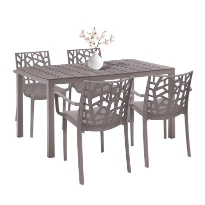 Set mobilier de grădină Leziter Nassau 4+1, cappuccino, 4 scaune și masă