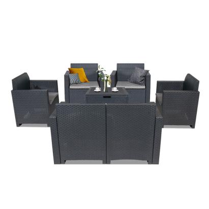 Set mobilier de grădină Leziter Nero II Big, grafit, 6 locuri