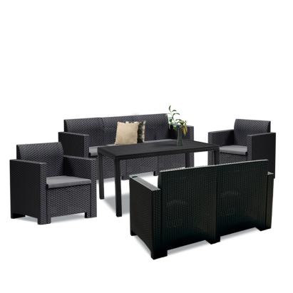 Set mobilier de grădină Leziter Nero IV Large, 7 locuri, grafit