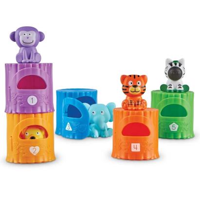 Joc educativ de sortat si numarat cu animale din jungla, 18 luni+